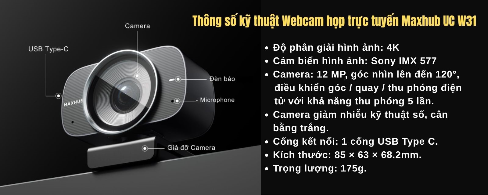 Webcam họp trực tuyến Maxhub UC W31
