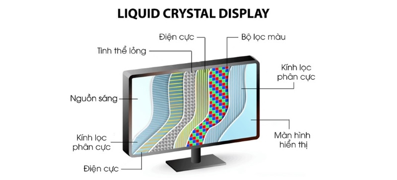 Sơ đồ cấu tạo của màn hình LCD