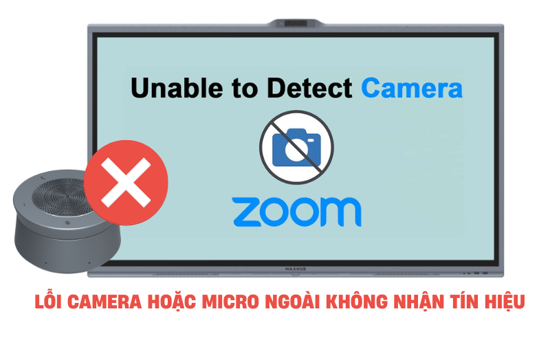 Minh họa lỗi camera hoặc micro không nhận tín hiệu đến màn hình