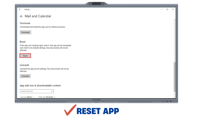 Reset app khi ứng dụng hoạt động không ổn định