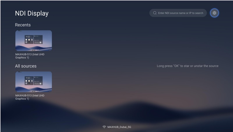 Ứng dụng NDI Display đã được cài sẵn trên màn hình hiển thị Maxhub CMB Series