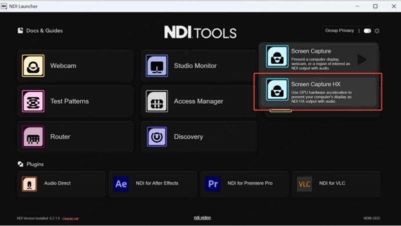 Chọn công cụ Screen Capture HX (khoanh đỏ)