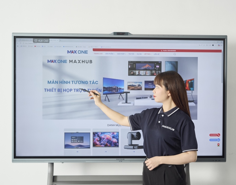 Camera AI trên màn hình tương tác Maxhub V7 Xboard là giải pháp thông minh cho cuộc họp trực tuyến