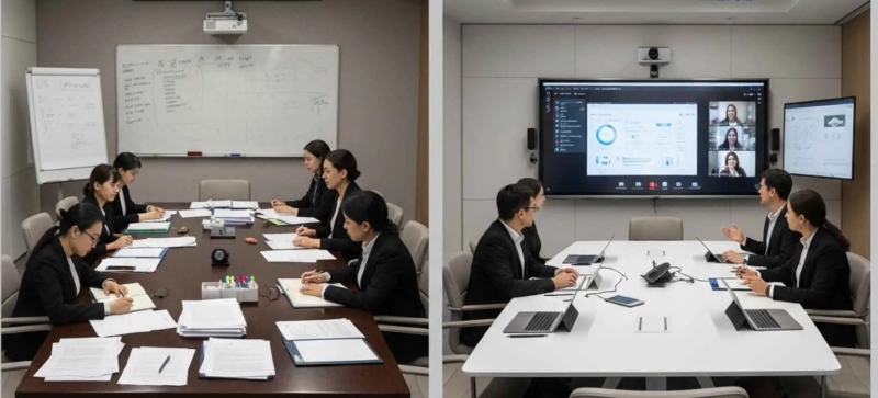 So sánh chi tiết giữa phương pháp họp truyền thống và họp bằng màn hình tương tác