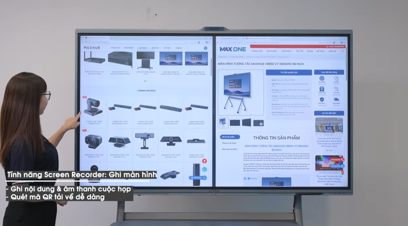 tính năng hội họp của màn hình tương tác Mãhxub V7 Xboard