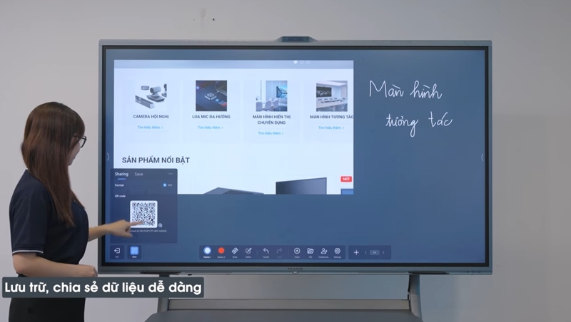 tính năng hội họp của màn hình tương tác Mãhxub V7 Xboard