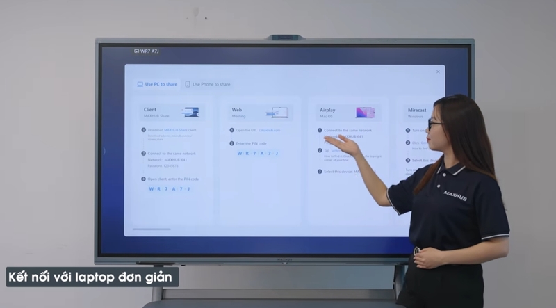 tính năng hội họp của màn hình tương tác Mãhxub V7 Xboard