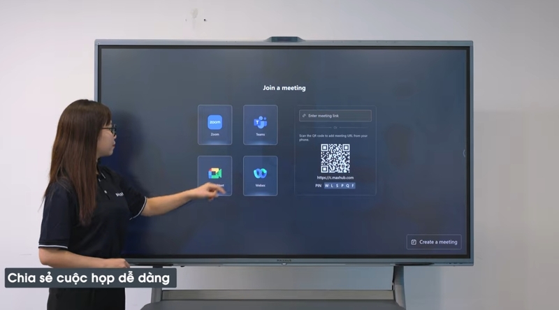 tính năng hội họp của màn hình tương tác Mãhxub V7 Xboard