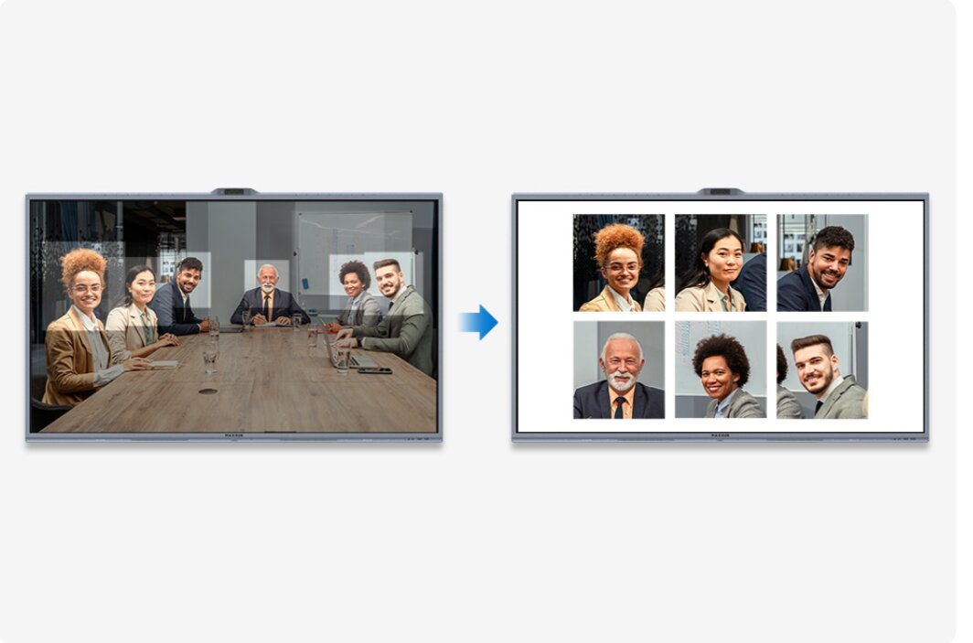 Mô phỏng tính năng AI Meeting Experience trên màn hình Maxhub V7 Xboard